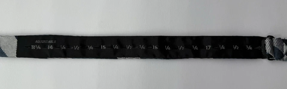 BILLY REID Men's 100% Silk Bow Tie Adjustable Navy Blue/Cream Strip Made in USA - Image 4 of 4