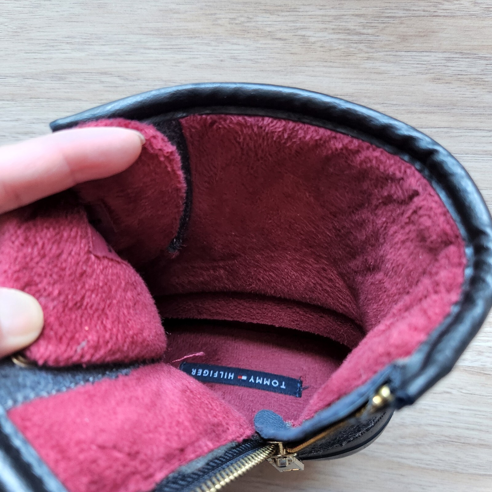 Tommy Hilfiger Roan Lace-Up Duck Boots Side-Zip Leather Rubber Lined Black W-10M thumbnail 11