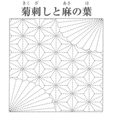 Japanese Embroidery  SASHIKO Kit FUJIKYU HANA FUKIN Kiku asanoha From JAPAN