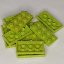 Lego Lime Green Plate 2 X 4 Lot Of 10 Bricks Parts Pieces 3020