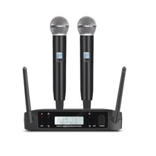 Dual Channel Wireless Microphone System UHF Handheld Cordless GLXD4 Vocal Mic