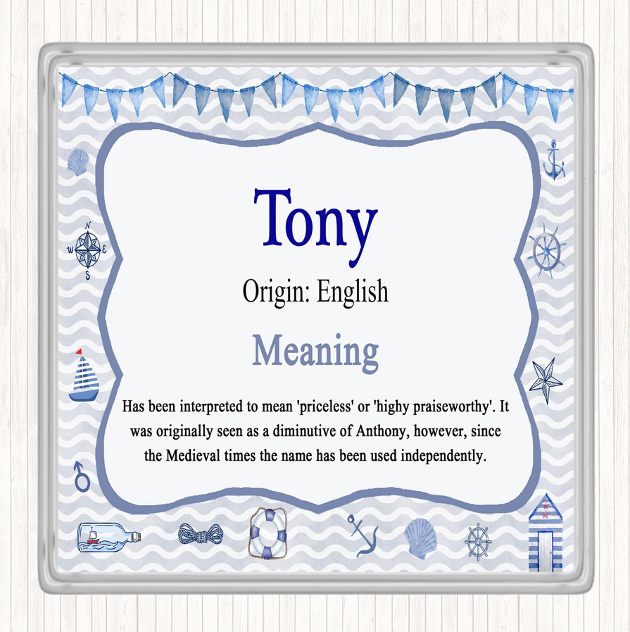 Tony Name Meaning Drinks Mat Coaster Nautical | eBay
