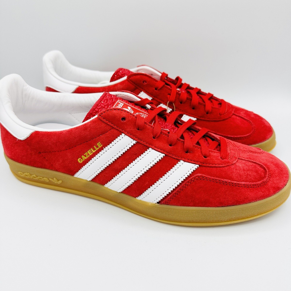 【送料&関税込】Adidas gazelle Indoor Sneakers adidas Gazelle Indoor Scarlet Cloud White Men's Sizes 11-13