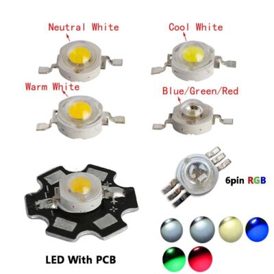 LED COB Chip 1W 3W 5W PCB DC 3V Kaltweiß Warm Blau Grün Rot RGB