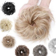 Curly Messy Bun Hair Piece Scrunchie THICK Natural Hair Extensions Real as human
