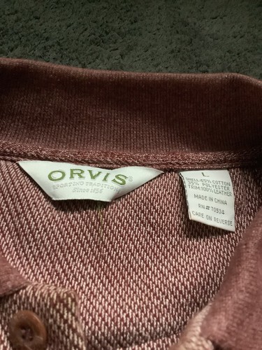 Orvis Jumper Pullover Sweatshirt - With Elbow Patches - Red/Brown - Large - Picture 3 of 16