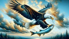 Digital Image Picture Photo Pic Wallpaper AI ART Background Bald Eagle