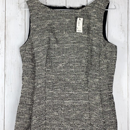 Vestido The Limited Tweed Vaina Negro Blanco Plata Talla 8 Nuevo con Etiquetas $98 Midi - Imagen 2 de 9