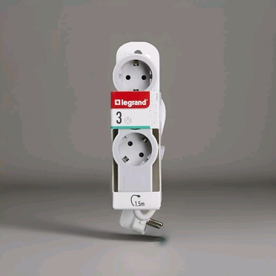 Steckdosenleiste Weiss 3x2P + E mit Kabel Standard NEU Legrand