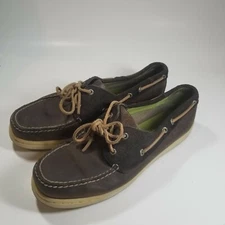 Sperry Cup Collection 2 Eye Brown Leather Boat Shoe Men's US Size 10 M 