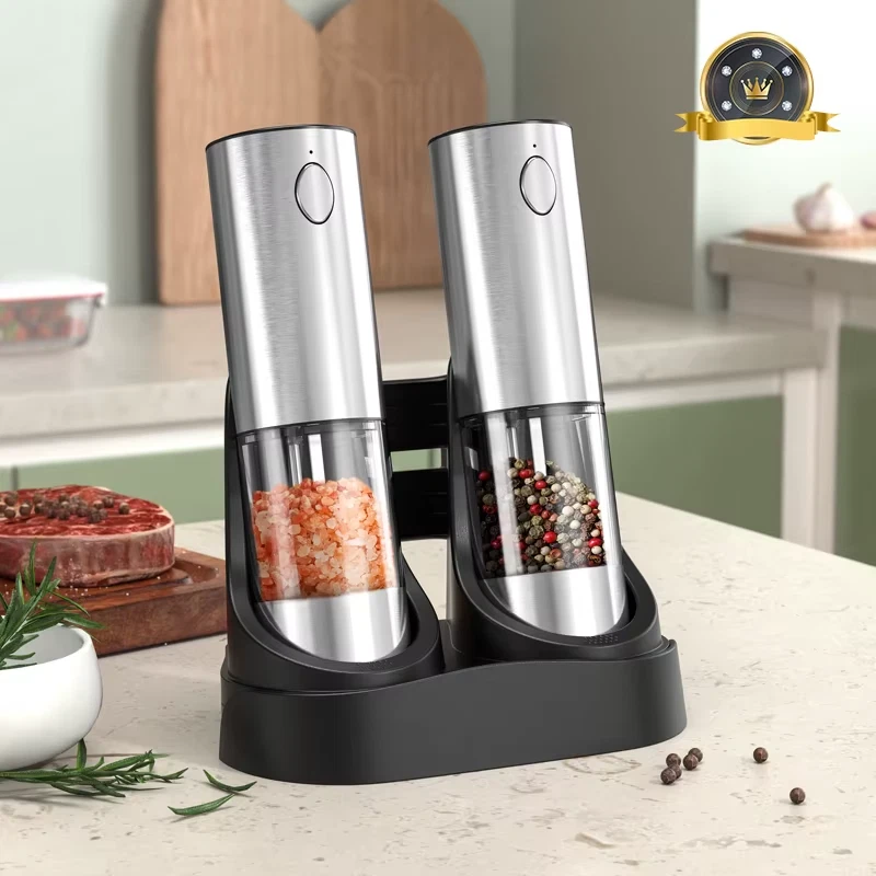 Electric Rechargeable Salt and Pepper Grinder with Adjustable Coarseness Refilla
