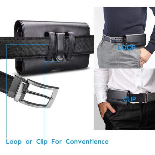 For Cell Phone Holster Leather Wallet Case Pouch with Card Holder Belt Clip Loop - Picture 9 of 11