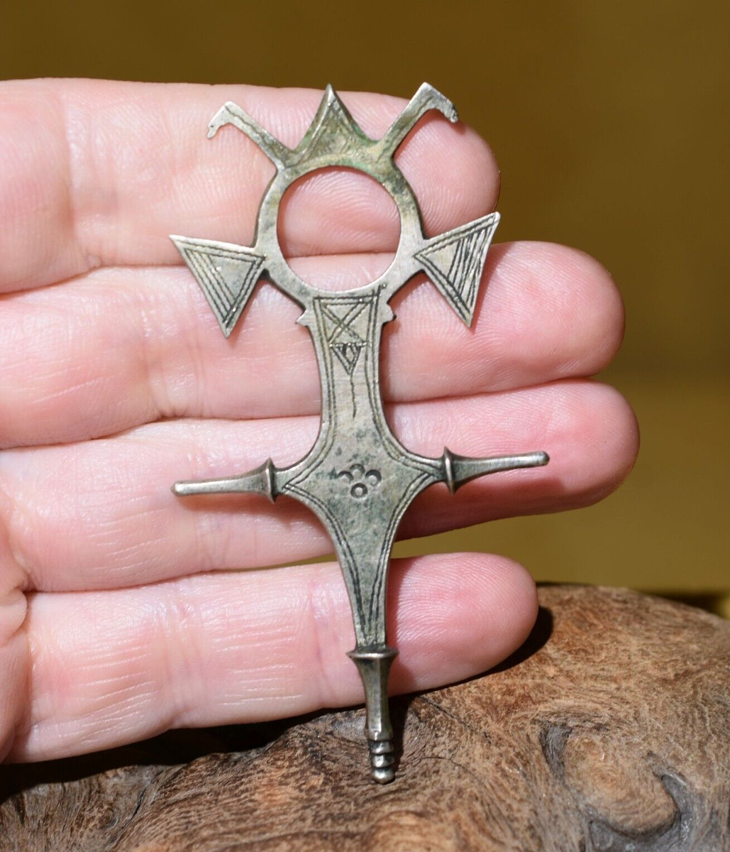Antique Tuareg Tribal Ethnic Silver Cross Amulet Pendant Antique Tuareg Tribal Ethnic Silver Cross Amulet Pendant