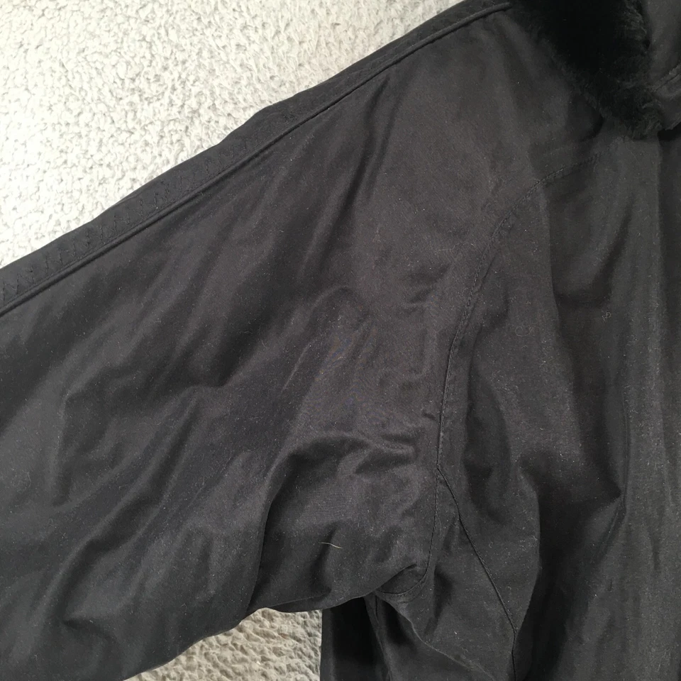 Obermeyer Sudadera con Capucha Chaqueta de Bombardero de Esquí para Mujer 14 Negra Piel Sintética Cremallera Manga Larga Foto 3 de 4