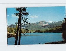 Postcard Sylvan Lake and Top Notch Peak Yellowstone National Park Wyoming USA