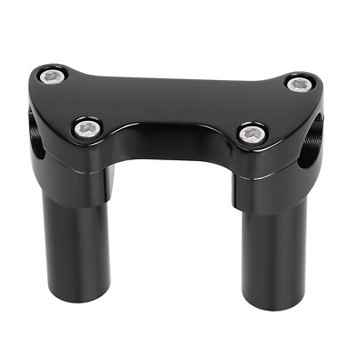 Black 3 1/2'' Riser 1 Inch Top Cover Handlebar Clamp For Harley Softail Dyna 883