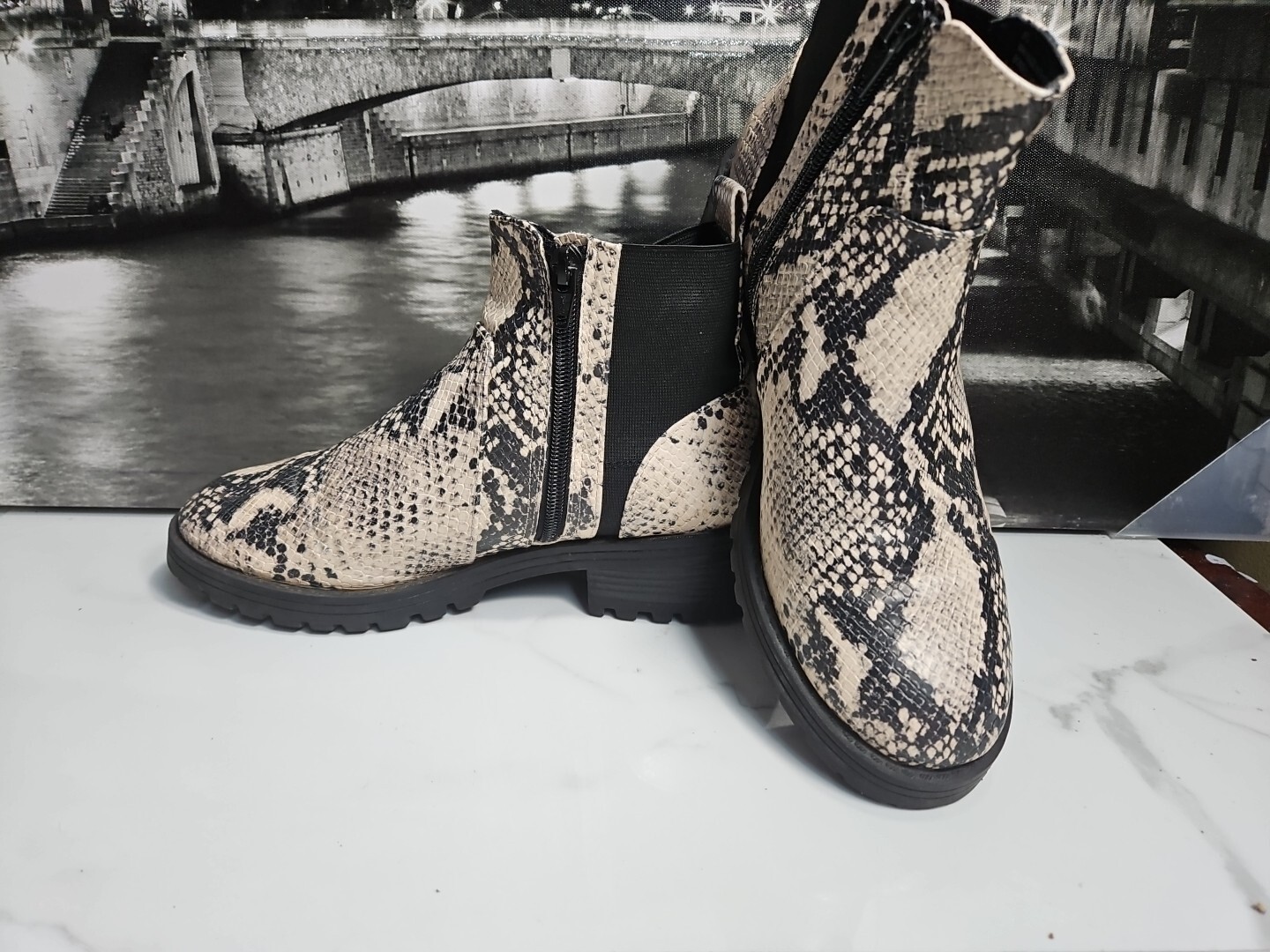 Universal Thread Python Pattern Zipper Up Ankle B… - image 7