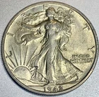 1942 S Walking Liberty Half Dollar BU 50c 90% Silver - 1798
