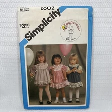Simplicity 6502 Girls Dress Bloomers Popovers Pattern 1/2-4 Uncut