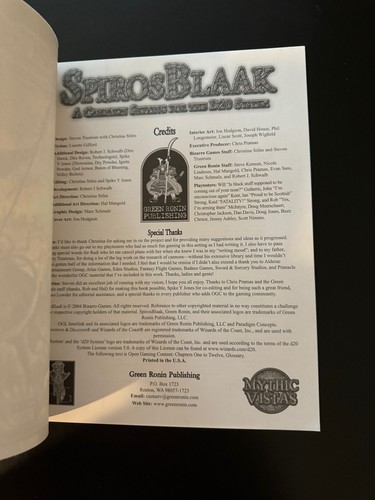 Spiros Blaak Mythic Vistas GRR1404 From Green Ronin Publishing NM SC 944 - Picture 3 of 3