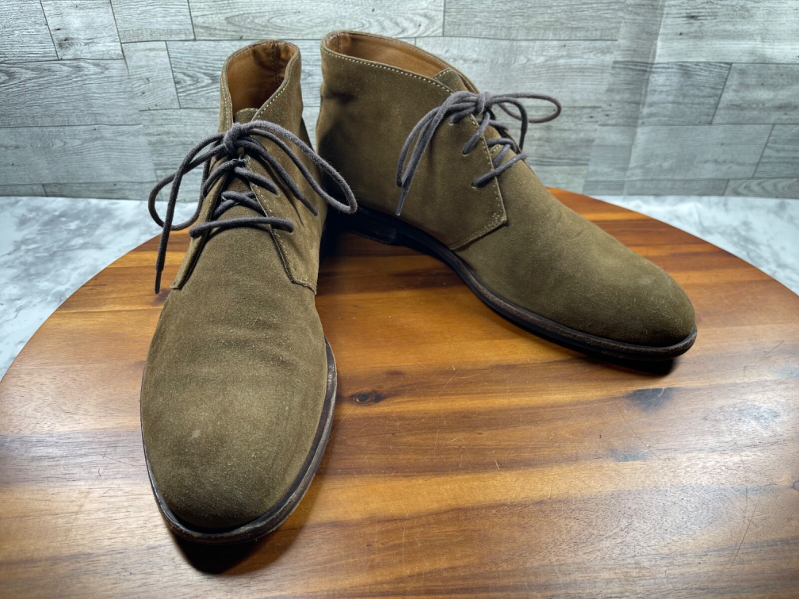 SAOLA Stivali Frye Chukka Uomo 10 M Scarpe Marrone Scamosciato Stringate Comfort Carriera Lavoro Derby