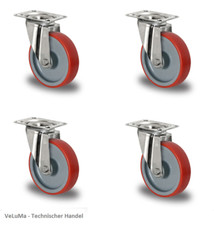 Rolki transportowe Rolki meblowe Stal nierdzewna 100 mm Koło poliuretanowe Rolka skrętna Nierdzewna 