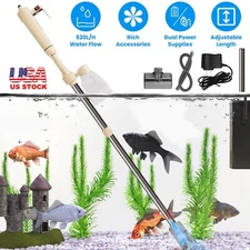Electric Aquarium Gravel Vacuum Cleaner Kit Length Adjustable Auto Fish Tank
