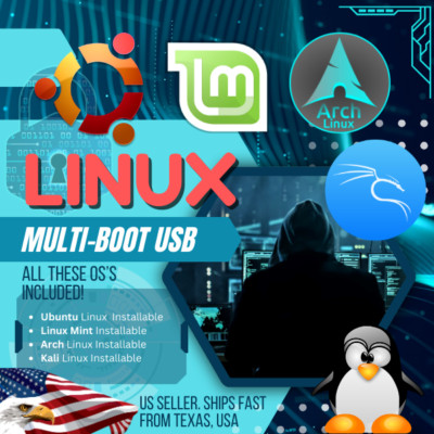 Multi-Boot Linux USB Drive   Pre-Configured with Ubuntu, Kali, Mint & More 16GB