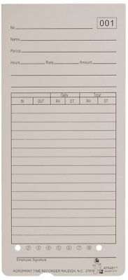 Acroprint ATR480 Time Clock Cards 50 Count Easy Use High Quality Timecards