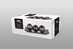 Dublin Decorative Tray And Orbs Balls Set Of 3 Centerpiece Bowl