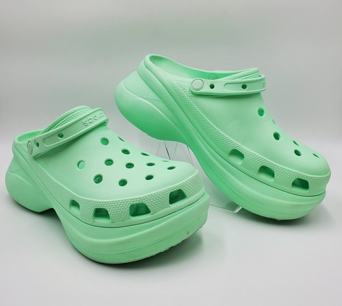 Crocs Shoes Womens 10 Mint Green 3in Platform Classic Bae Clog Contoured READ