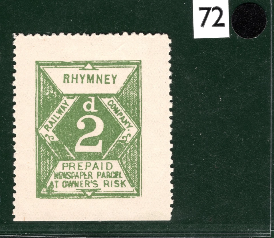GB Wales RHYMNEY RAILWAY Newspaper QV Parcel Stamp 2d Mint LMM {samwells}WHB72 - Image 3 of 4