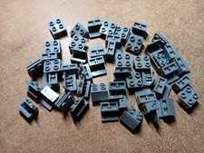LEGO LOT 48 LIGHT BLUISH GRAY HINGE BRICKS BASE TOP PLATE ASSEMBLY 1X2 2X2