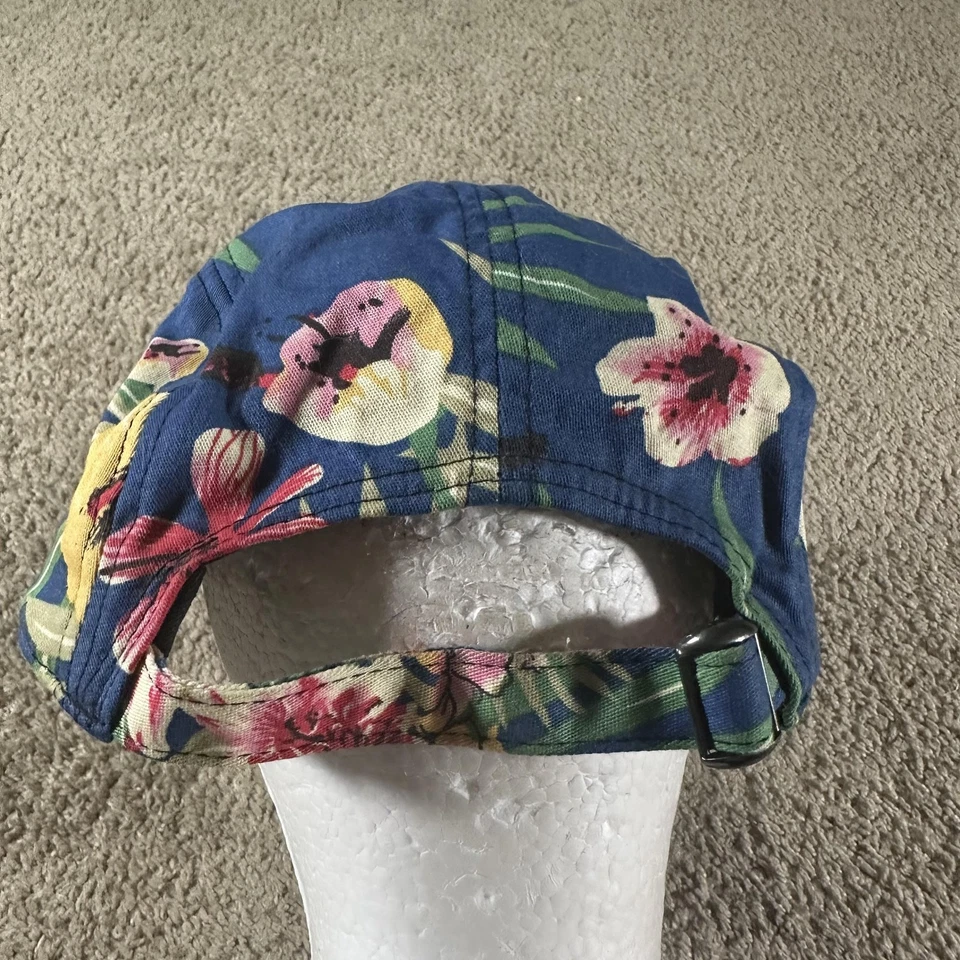 Gorra de carbón con correa trasera floral azul negro ajustable 5 paneles para hombre verano al aire libre Foto 3 de 4
