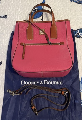 Dooney & Bourke Hot Pink Satchel Top Handle Zip Bag w/ Shoulder Strap, Dust Bag - Picture 8 of 13