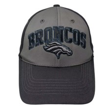 Denver Broncos NFL Team Apparel Black Cap One Size OSFM Strapback Logo Brim