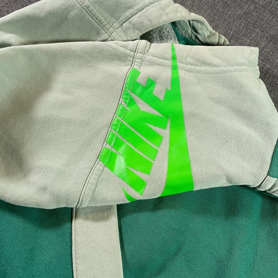 Chaqueta con Capucha Nike Cremallera Completa XL Extra Grande Verde Ropa Activa Bloques de Color Foto 4 de 4