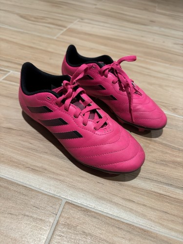 Adidas Kids' Goletto VII Firm Ground Soccer Shoe Team Shock Pink/Black Sz 3.5 - Picture 2 of 8