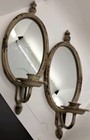 Soffee Design 2pc Old Metal Candle Sconces Candlestick Holders ~ Pair ~ — photo 1