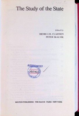 The Study of the State New Babylon, 35 Skalnik, Peter and Henri J. Claessen: