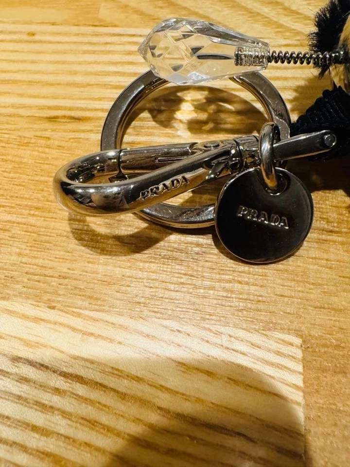 PRADA Keyring Keychain Bag Charm Teddy Bear Black From Japan 127678K Authentic - Image 4 of 4