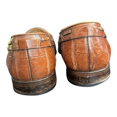 ZELLI Genuine Crocodile Alligator Loafers Slippers Shoes 9M