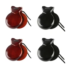 2 Pairs Spanish Castanets with String, Traditional Spanish Flamenco Castanets...