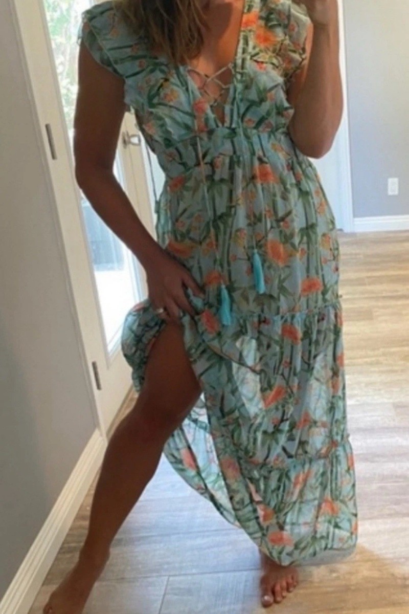 America & Beyond Women Size Small Floral Viscose Casual Long Maxi Dress  Cruise. | eBay