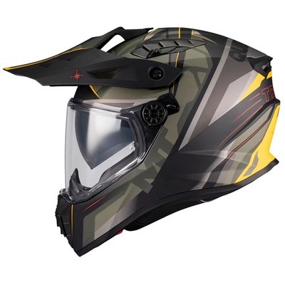 MT Track Questor Motorradhelm Dual Sport Motorrad Sturzdeckel gelb