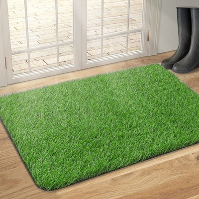 Artificial Grass Door Mat, Thick Turf 2' x 2'11'' (Rectangular), Green