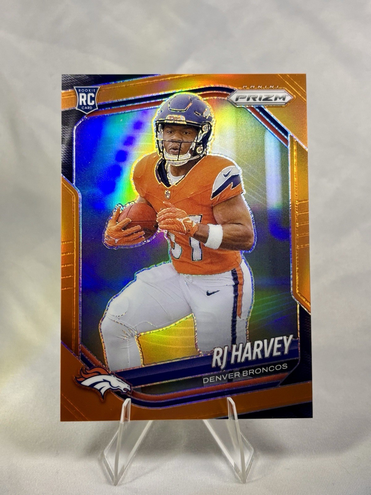 2025 Panini Prizm RJ Harvey #303 Orange Prizm /249 Rookie RC - Denver Broncos