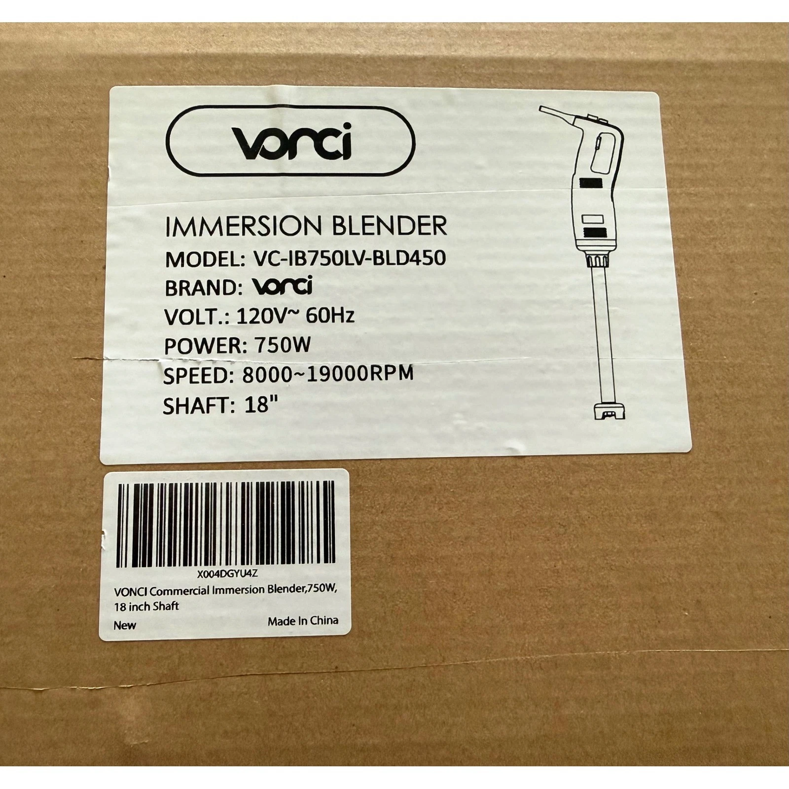 Vonci Immersion Blender Hand Mixer 18in Shaft 750W New - WONT TURN ON VC-IB750LV
Opens in a new wind