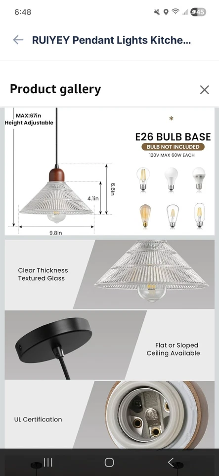 Luces Colgantes Isla Cocina: Paquete de 3 Lámparas Colgantes de Madera con Mano Bl... Foto 3 de 4