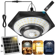 Solar Shed Light, 288 LED 1000LM Solar Pendant Light Indoor Outdoor, Solar Li...